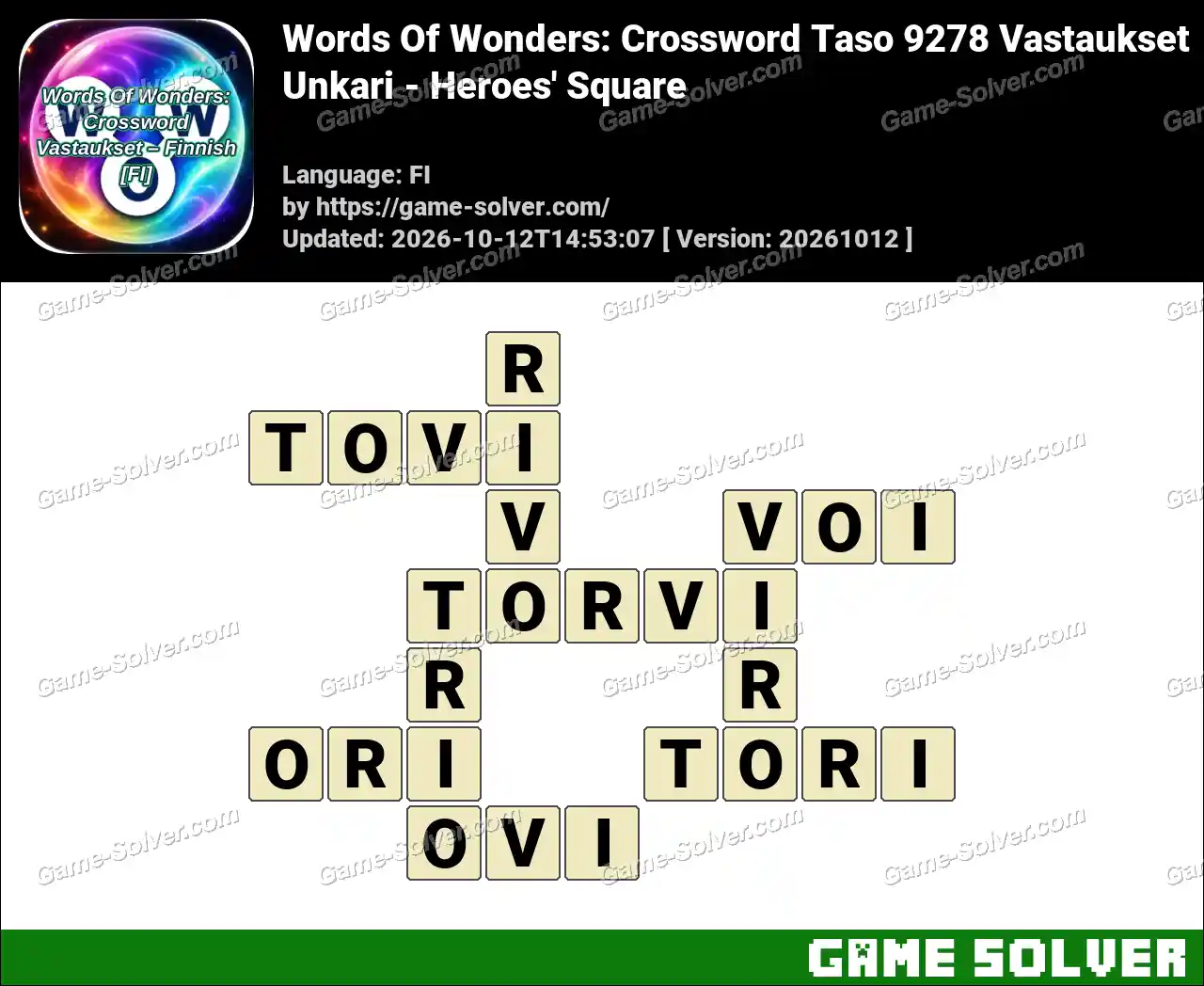 Words Of Wonders: Crossword Taso 9278 Vastaukset – Unkari – Heroes’ Square